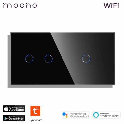 INTRERUPATOR TOUCH DUBLU + SIMPLU WIFI CU PANOU DIN STICLA