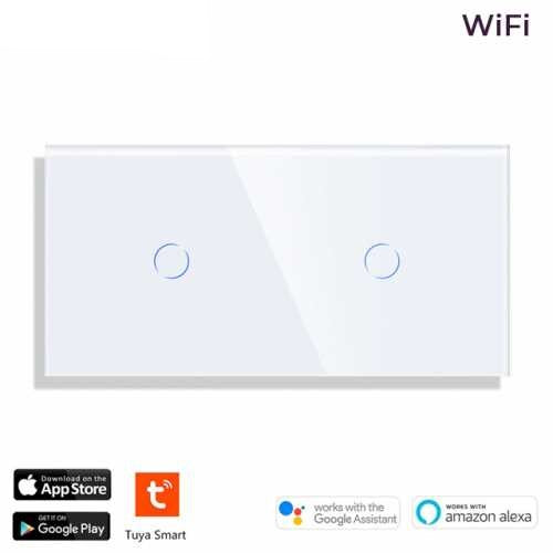 INTRERUPATOR TOUCH SIMPLU + SIMPLU WIFI CU PANOU DIN STICLA