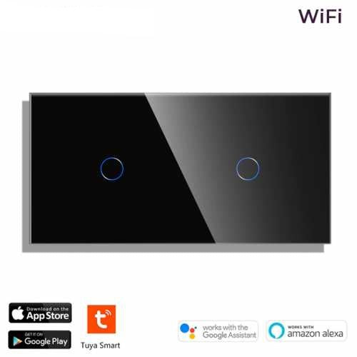 INTRERUPATOR TOUCH SIMPLU + SIMPLU WIFI CU PANOU DIN STICLA