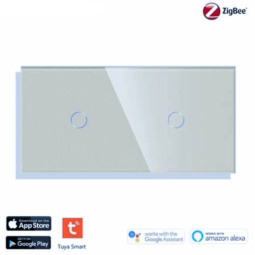 INTRERUPATOR TOUCH SIMPLU + SIMPLU ZIGBEE CU NUL CU PANOU DIN STICLA