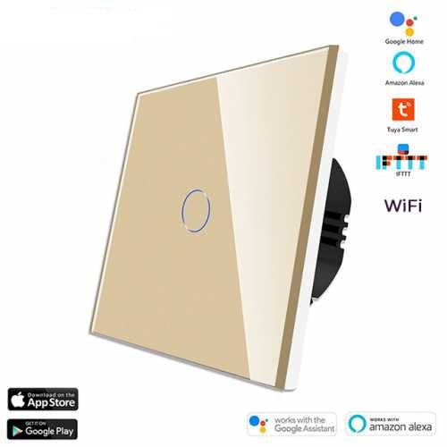 ÎNTRERUPĂTOR TOUCH SIMPLU WIFI CU NUL TUYA CU PANOU DIN STICLA