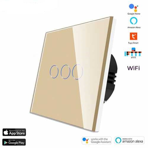 INTRERUPATOR TOUCH TRIPLU WIFI+RF CU NUL CU PANOU DIN STICLA