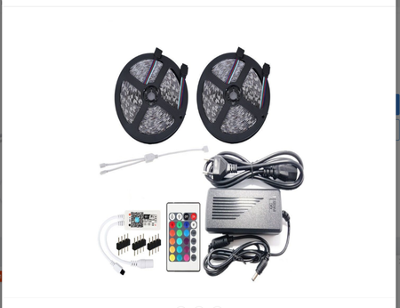 Kit banda led RGB 5050, 10metri ip65, Controller WIFI, +telecomanda 24 taste, Transformator 7A - hsmartro