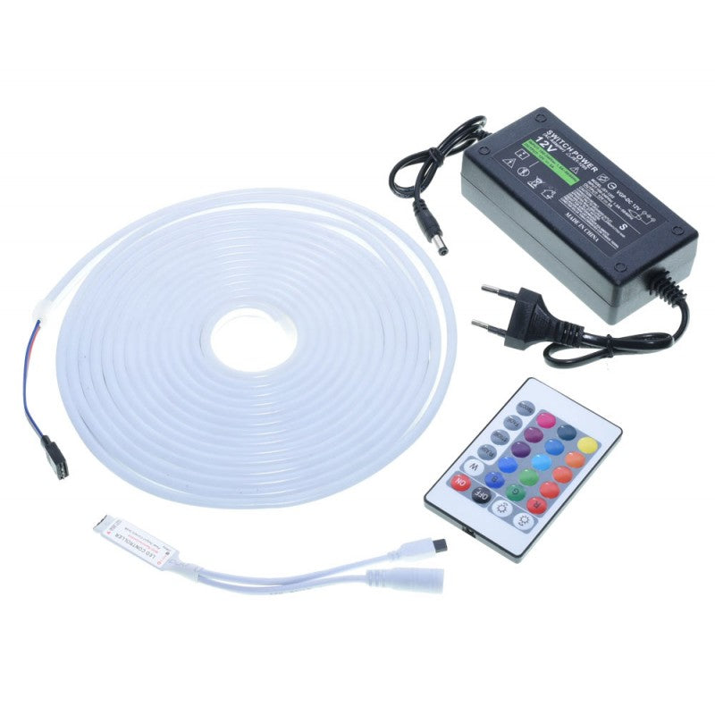 KIT BANDA LED Neon  RGB 12V , LUMINA NEON 5M - hsmartro