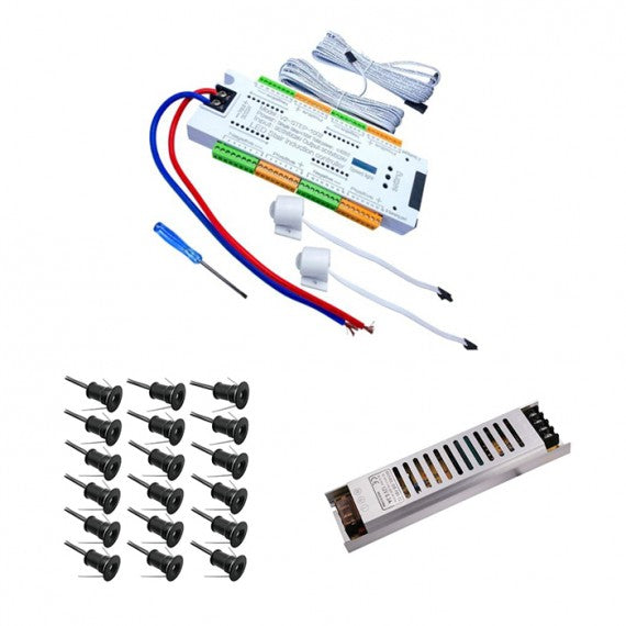 Kit Iluminat Inteligent Scari Cu 18 Spoturi LED Mini 1W