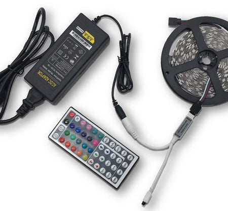 Kit Banda Led RGB IP65 5 metri 5050 60led/m , Transformator 5A, Telecomanda 44 Taste - hsmartro