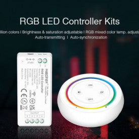 Kit RGB MiBoxer Dimmer și telecomandă albă perete RF, 12A, 12-24V