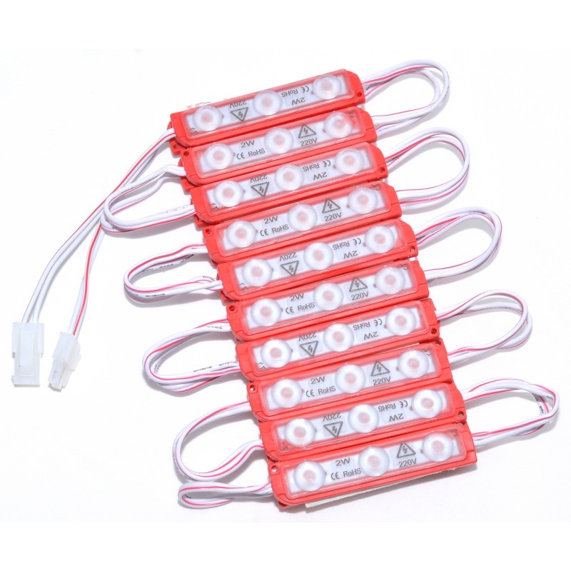 MODUL LED ROSU 3 LED X 2W , 20BUC/SET. 220V