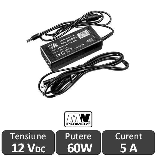 Sursa alimentare LED 60W 12V 5A Mean Well