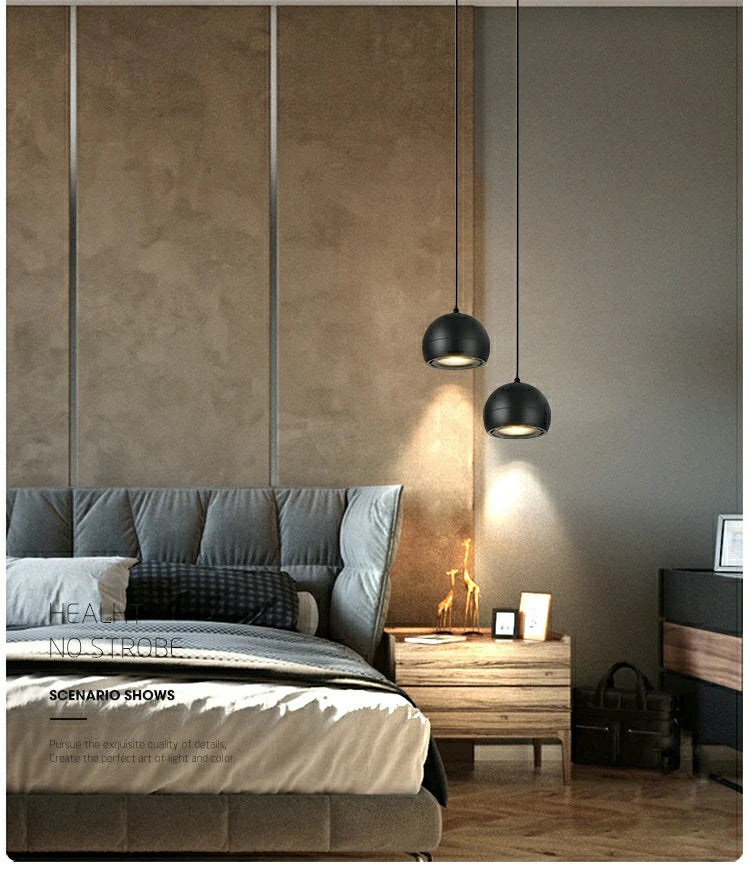 Pendul LED Sina Magnetica, Lumina Neutra, 7W, Negru