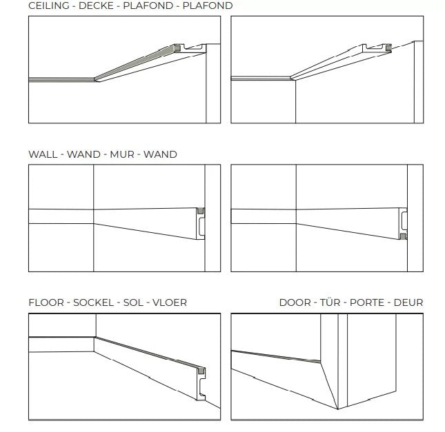 Plinta decorativa luminoasa din duropolimer 2m