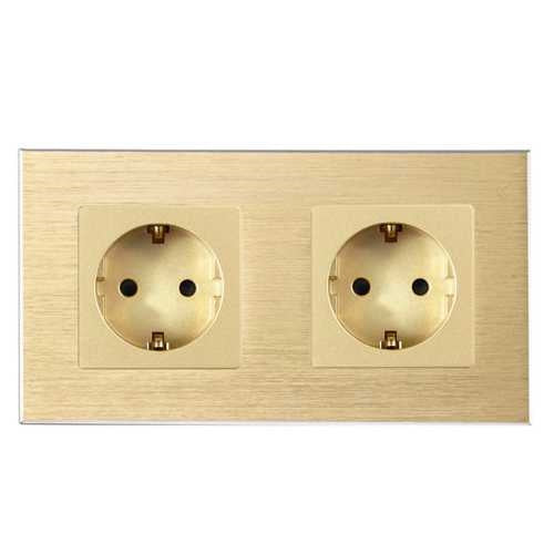 PRIZA DUBLĂ SCHUKO M2 2 DOZE CU RAMA DIN ALUMINIU