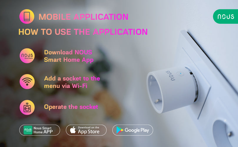 Priza inteligenta WiFi NOUS A8, 10A, control vocal, compatibil Google Assistant, Amazon Alexa