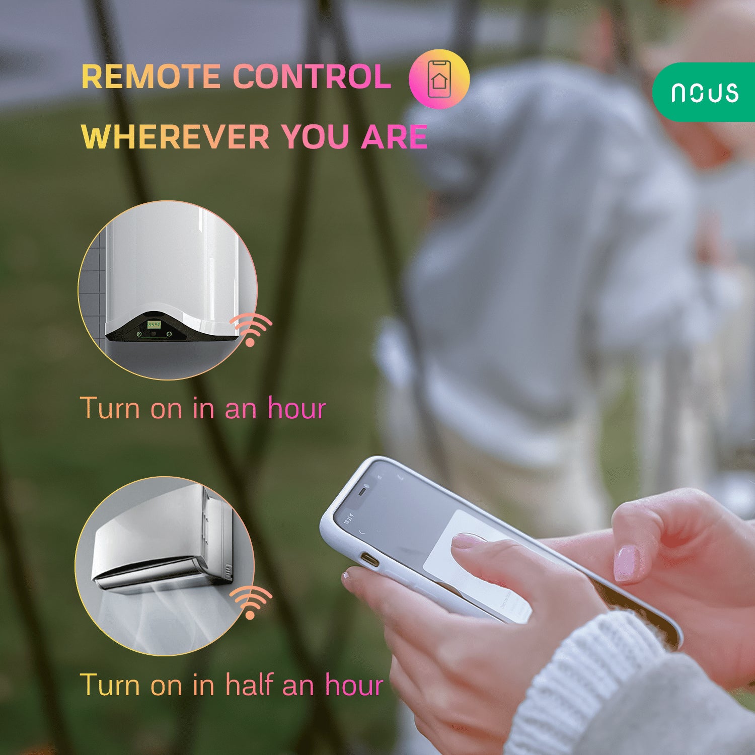 Priza inteligenta WiFi NOUS A8, 10A, control vocal, compatibil Google Assistant, Amazon Alexa