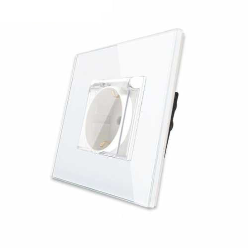 PRIZĂ SIMPLĂ SCHUKO CU CAPAC M1 CU RAMA DIN STICLA