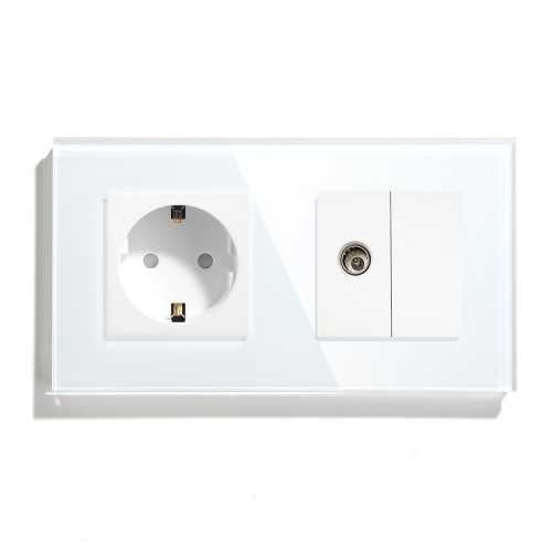 PRIZĂ SCHUKO+TV M1 CU RAMA DIN STICLA