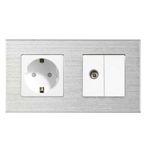 PRIZĂ SCHUKO+TV M2 CU RAMA DIN ALUMINIU