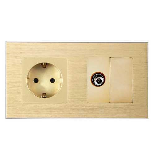 PRIZĂ SCHUKO+TV M2 CU RAMA DIN ALUMINIU