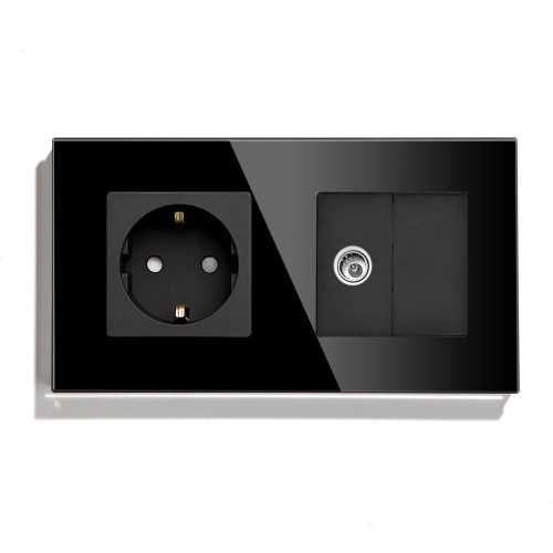 PRIZĂ SCHUKO+TV M1 CU RAMA DIN STICLA