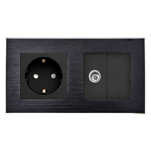 PRIZĂ SCHUKO+TV M2 CU RAMA DIN ALUMINIU