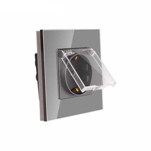 PRIZĂ SIMPLĂ SCHUKO CU CAPAC M1 CU RAMA DIN STICLA