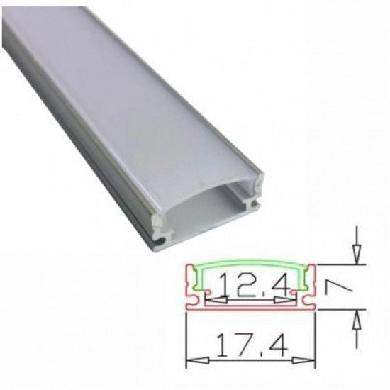 Profil Aluminiu 2m Usor Convex 17.4X7/12.4mm - hsmartro