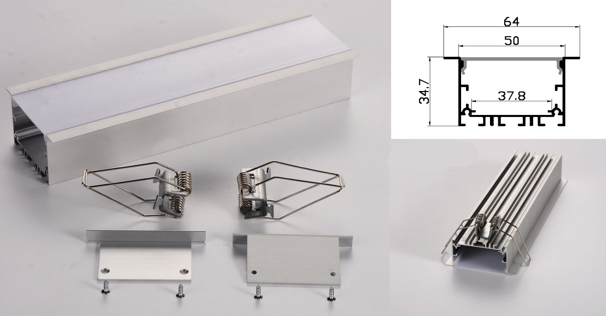 Profil led aluminiu Hsm-5035A/2 – ingropat/gips carton/2m