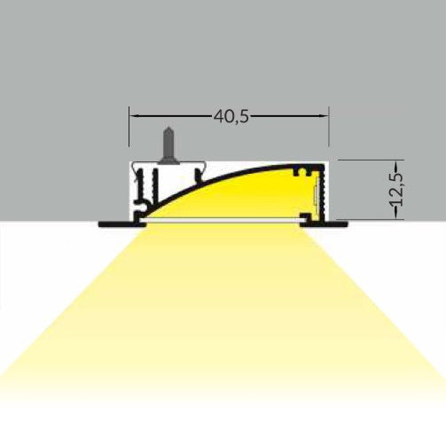 Profil LED încastrat Lat  8, aluminiu anodizat, lungime 2m