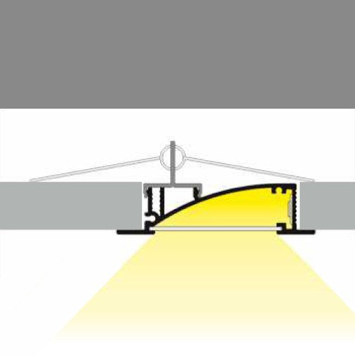 Profil LED încastrat Lat  8, aluminiu anodizat, lungime 2m