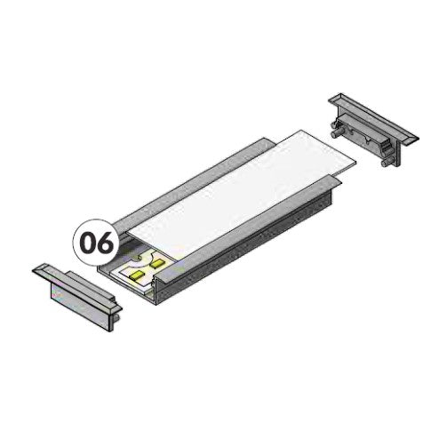 Profil LED încastrat Hsmart 30-06, negru, lungime 2m
