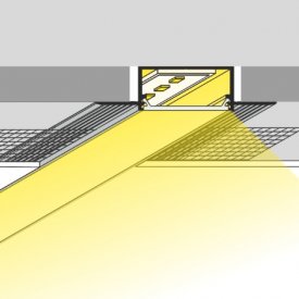 Profil LED încastrat  aluminiu neanodizat, lungime 2m