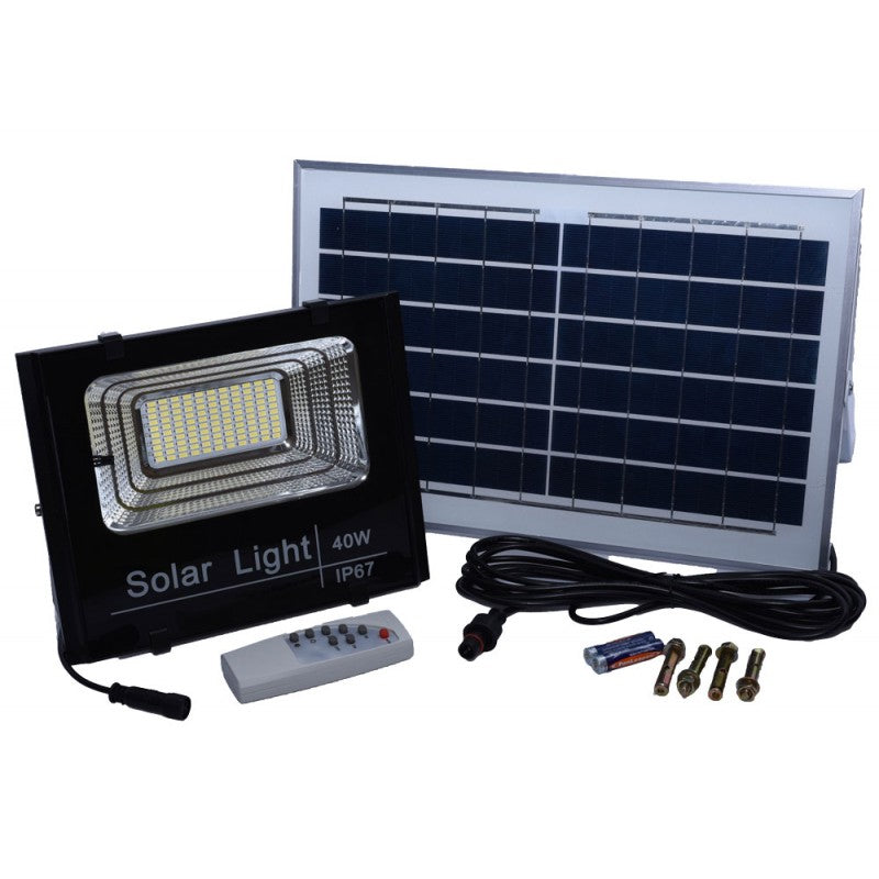 PROIECTOR 40W CU PANOU SOLAR ȘI TELECOMANDA