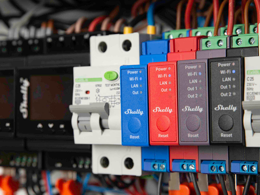 Releu inteligent Shelly Pro 1PM - 1 canal cu contor de energie, WiFi, LAN, sina DIN, control aplicatie, compatibil Amazon Alexa, Google Assistant si Home Assistant