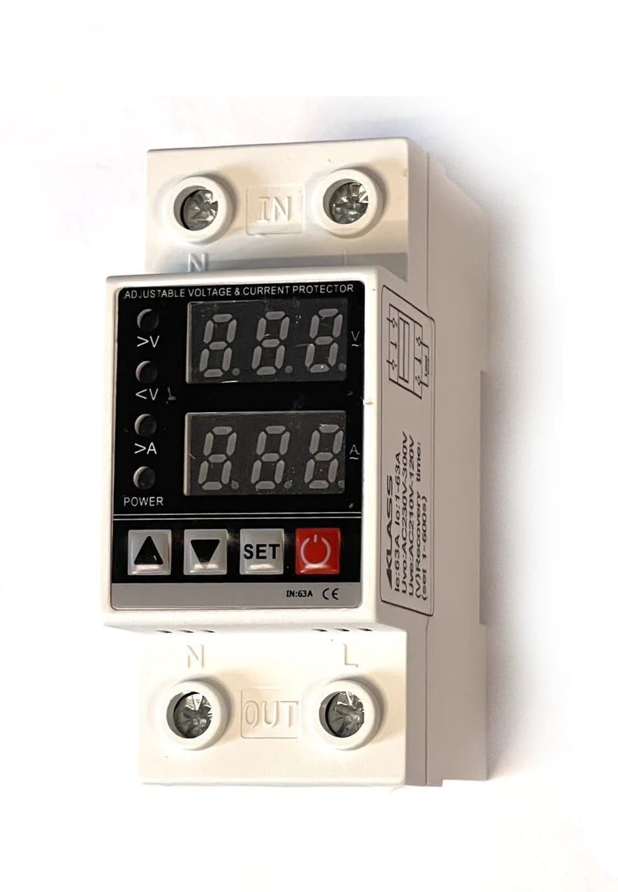 Releu de protectie la tensiune si curent digital 220V 63A
