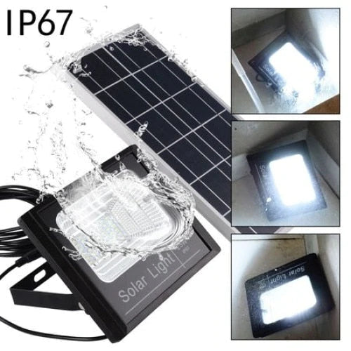Proiector LED 100W, Rezistent la Apa IP67, cu Panou Solar si Telecomanda