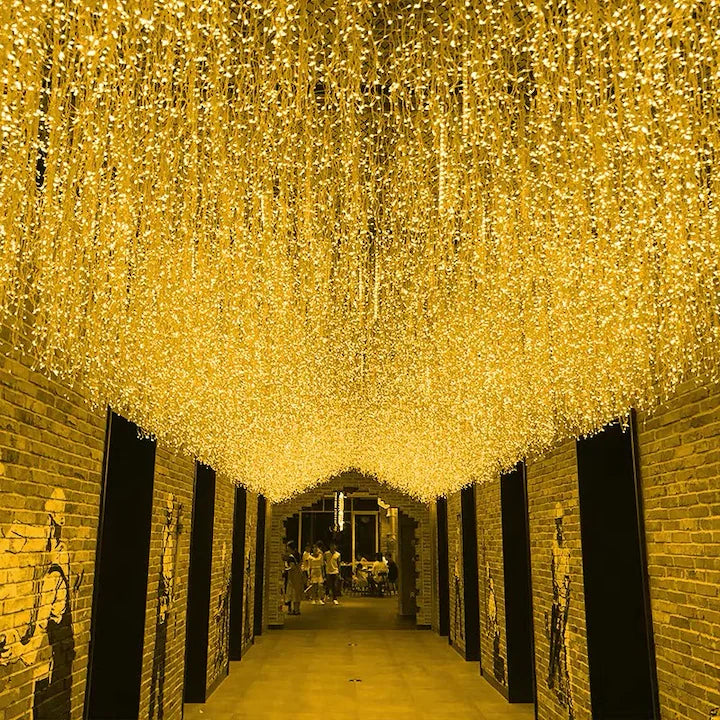 INSTALATIE LUMINOASA DE INTERIOR LED, 1000 LED-URI, PE SNUR DIN CUPRU, 100M, LUMINA CALDA