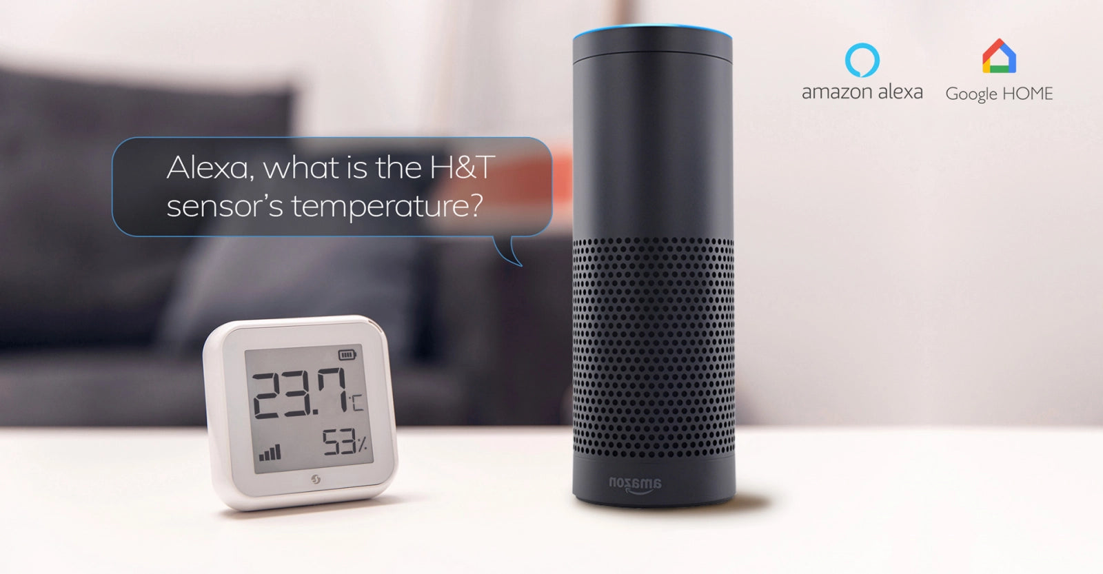 Senzor wireless de umiditate si temperatura Shelly Plus H&T, ecran E-ink, WiFi, control aplicatie, compatibil Amazon Alexa, Google Assistant si Home Assistant