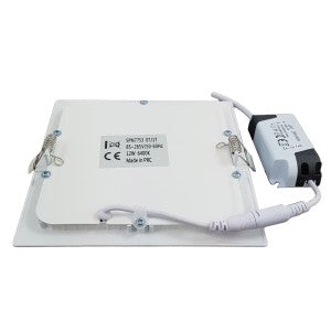 Spot Led Slim Patrat 193x193mm, 15W=100W, 6400K, lumina rece