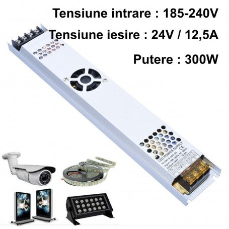 SURSA DE ALIMENTARE SLIM 24V - 12,5A / 300W