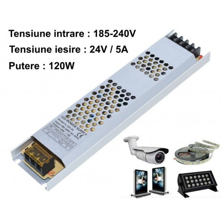 SURSA DE ALIMENTARE SLIM 24V - 5A / 120W