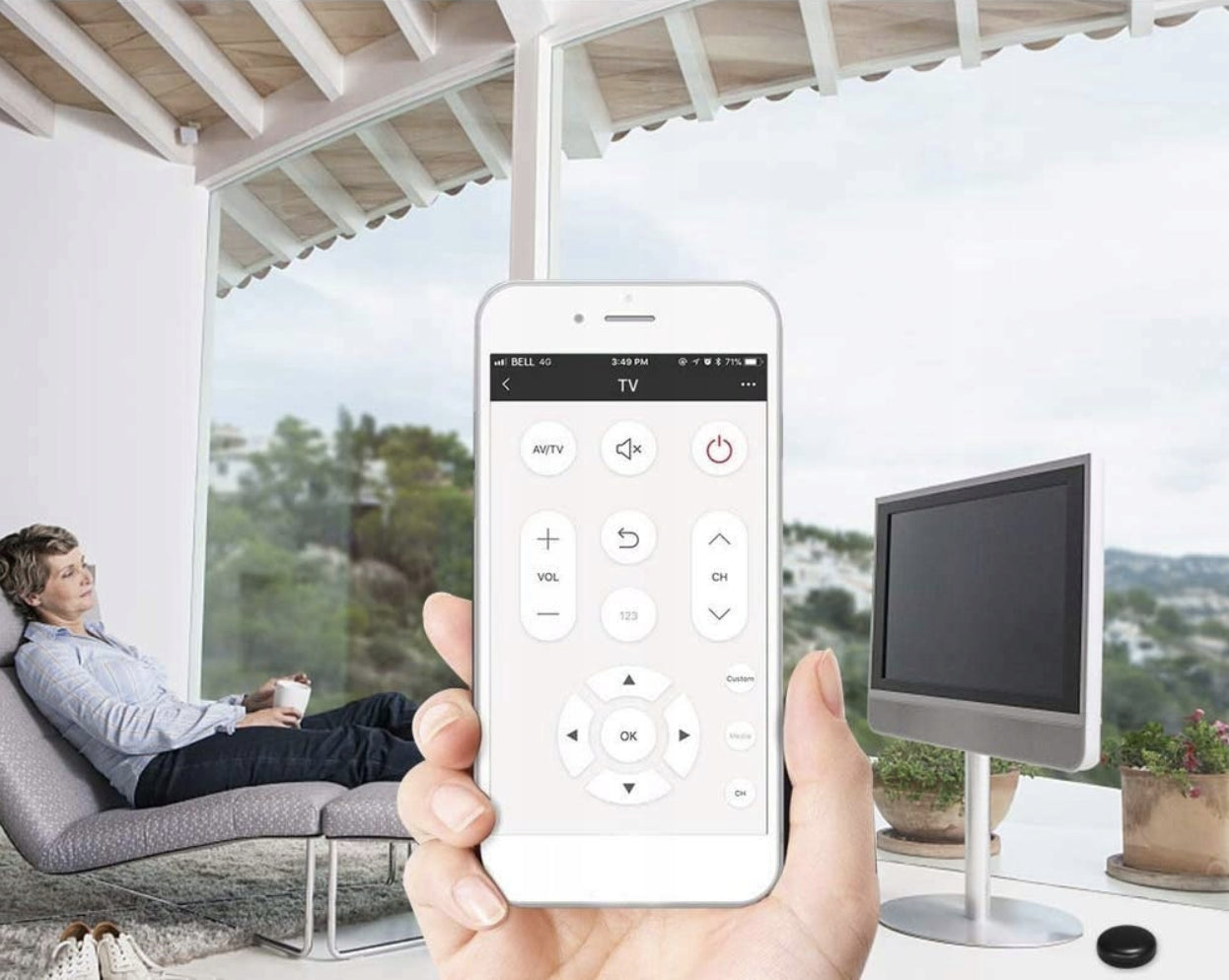 Telecomanda universala Nous L5 HUB Wi-Fi IR WiFi, control dispozitive cu infrarosu, pentru aer conditionat, televizor, sistem audio, Tuya Smart, Alexa si Google Assistant