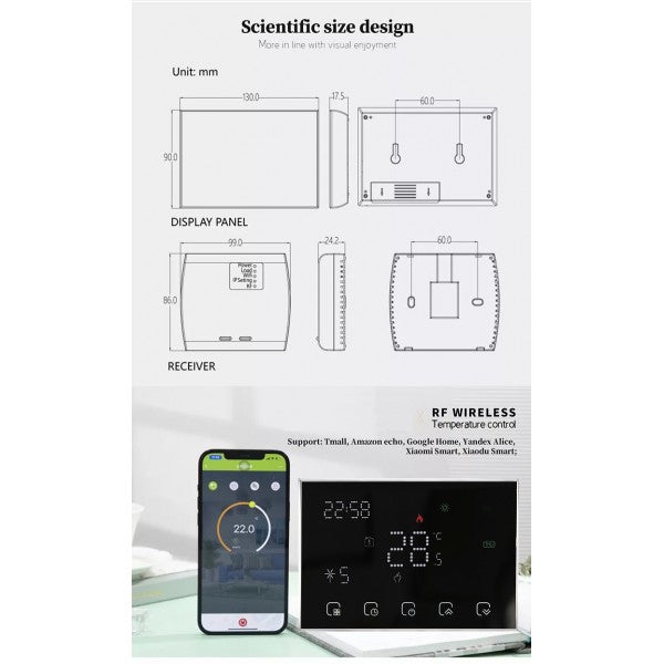 Termostat de ambient inteligent WI-FI&RF Tuya